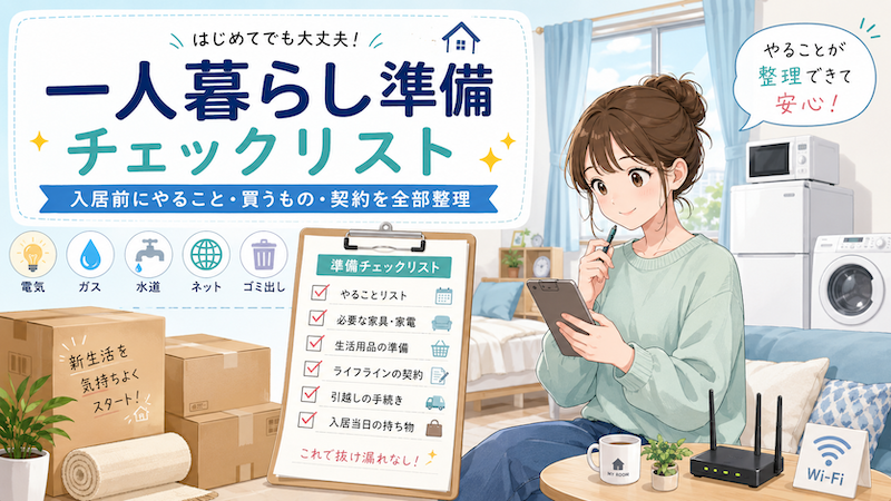 一人暮らし準備のチェックリスト